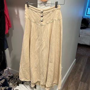 Zara linen blend midi skirt